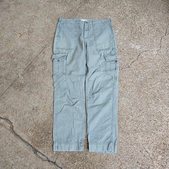 Vtg Y2k ANTHROPOLOGIE Plain Earthtone Multipocket Surplus Cargo Pants Sz 29 - Picture 1 of 7